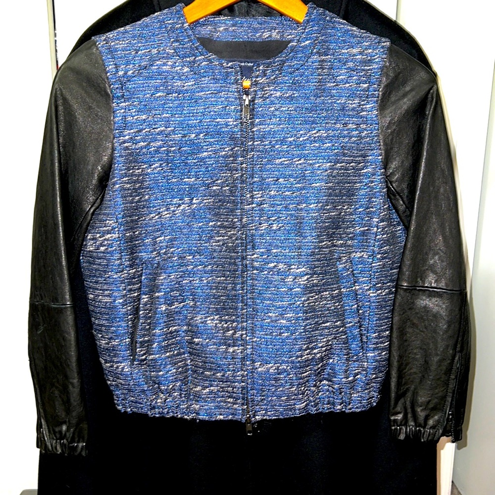 Made Well Women’s Leather Sleeved Bomber Jacket Sz. XS